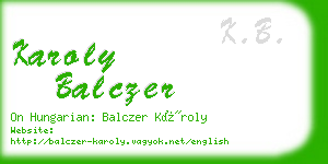 karoly balczer business card